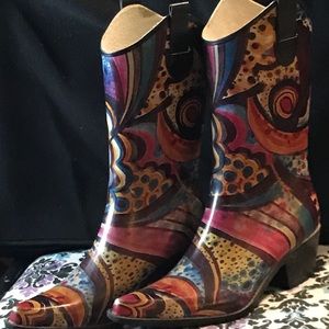 Beautiful Cowgirl Rain Boots Size 10